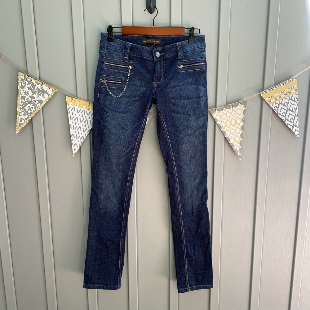 Noble Dark Wash Skinny Jeans Pocket Chain 9